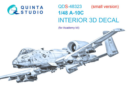 Quinta Studio QDS-48323 - A-10C 3D-Printed &amp; coloured Interior on decal paper (for Academy kit) - Small Version - 1:48