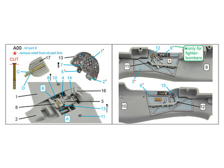 Quinta Studio QD72084 - Yak-1B 3D-Printed &amp; coloured Interior on decal paper (for Arma Hobby) - 1:72