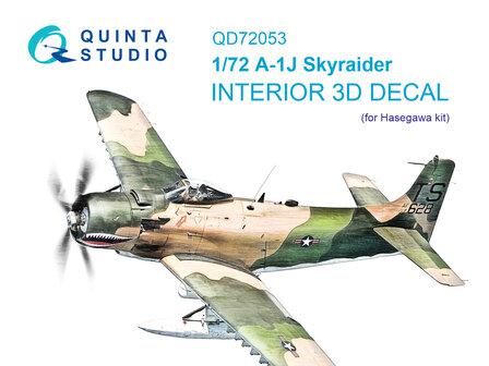 Quinta Studio QD72053 - A-1J 3D-Printed &amp; coloured Interior on decal paper (for Hasegawa) - 1:72