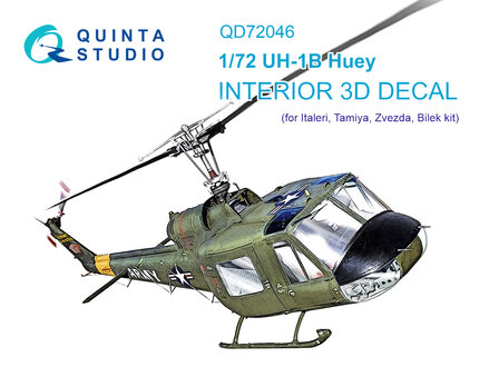 Quinta Studio QD72046 - Uh-1B 3D-Printed &amp; coloured Interior on decal paper (for Italeri) - 1:72