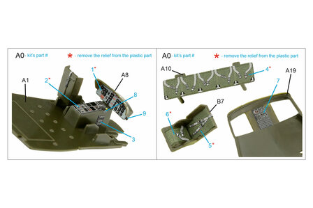 Quinta Studio QD72046 - Uh-1B 3D-Printed &amp; coloured Interior on decal paper (for Italeri) - 1:72