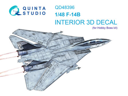 Quinta Studio QD48396 - F-14B 3D-Printed &amp; coloured Interior on decal paper (for Hobby Boss kit) - 1:48