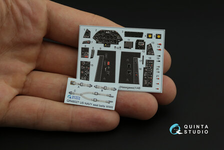 Quinta Studio QD48325 - F4U-5N 3D-Printed &amp; coloured Interior on decal paper (for Hasegawa kit) - 1:48