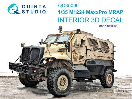 Quinta Studio QD35096 - M1224 MaxxPro MRAP 3D-Printed &amp; coloured Interior on decal paper (for Kinetic) - 1:35