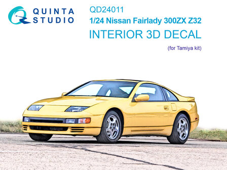 Quinta Studio QD24011 - Nissan Fairlady 300ZX Z32 3D-Printed &amp; coloured Interior on decal paper (for Tamiya kit) - 1:24