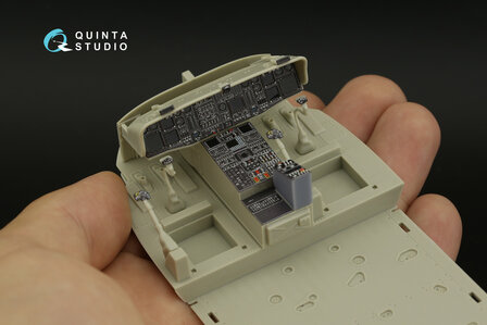 Quinta Studio QDS+35108 - MH-60L 3D-Printed &amp; coloured Interior on decal paper (for KittyHawk kit) (with 3D-printed resin parts) - Small Version - 1:35