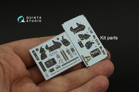 Quinta Studio QD32201 - Macchi MC.202 Folgore Early 3D-Printed &amp; coloured Interior on decal paper (for Italeri kit) - 1:32