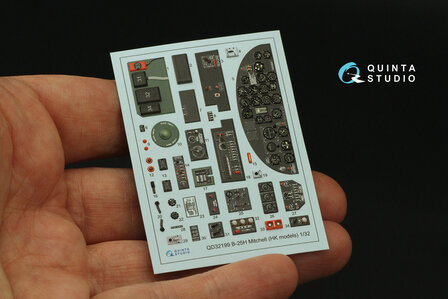 Quinta Studio QD32199 - B-25H Mitchell 3D-Printed &amp; coloured Interior on decal paper (for HK models kit) - 1:32