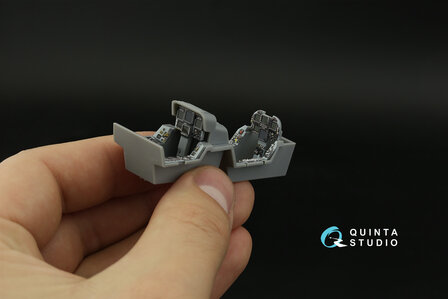 Quinta Studio QDS-48374 - F/A-18F early 3D-Printed &amp; coloured Interior on decal paper (for Hobby Boss kit) - Small Version - 1:48