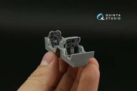 Quinta Studio QDS-48374 - F/A-18F early 3D-Printed &amp; coloured Interior on decal paper (for Hobby Boss kit) - Small Version - 1:48