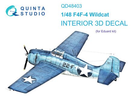 Quinta Studio QD48403 - F4F-4 Wildcat 3D-Printed &amp; coloured Interior on decal paper (for Eduard kit) - 1:48