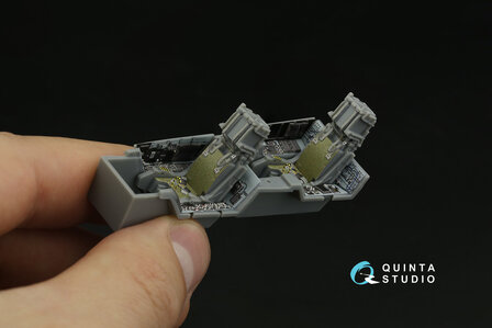 Quinta Studio QD48374 - F/A-18F early 3D-Printed &amp; coloured Interior on decal paper (for Hobby Boss kit) - 1:48