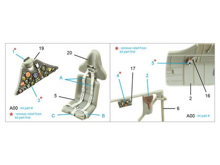 Quinta Studio QD48335 - PZL P.11c 3D-Printed &amp; coloured Interior on decal paper (for Arma Hobby kit) - 1:48