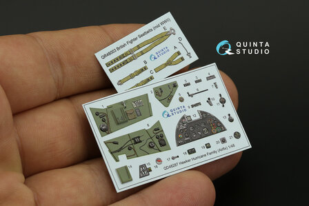 Quinta Studio QD48287 - Hawker Hurricane family 3D-Printed &amp; coloured Interior on decal paper (for Airfix kit) - 1:48