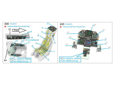 Quinta Studio QD72078 - F/A-18E 3D-Printed &amp; coloured Interior on decal paper (for Academy kit) - 1:72