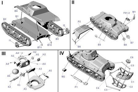 FTF PL1939-104 - Hotchkiss H35 With 37mm SA38 Gun Command Tank - 1:72