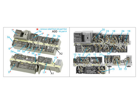 Quinta Studio QD35117 - AH-64D Extended forward avionics bays 3D-Printed &amp; coloured Interior on decal paper (for Meng kit) - 1:35