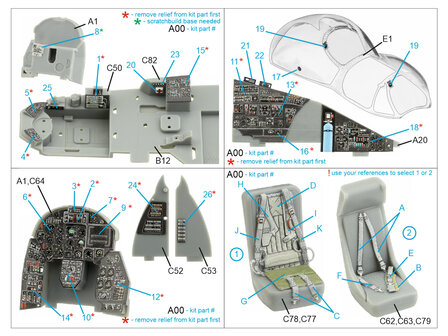 Quinta Studio QD48406 - Mi-24 Nato Hind 3D-Printed &amp; coloured Interior on decal paper (for Trumpeter kit) - 1:48