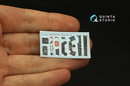 Quinta Studio QD48376 - Ta 152H 3D-Printed &amp; coloured Interior on decal paper (for Zoukei Mura kit) - 1:48