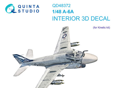 Quinta Studio QD48372 - A-6A 3D-Printed &amp; coloured Interior on decal paper (for Kinetic kit) - 1:48