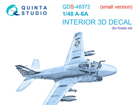 Quinta Studio QDS-48372 - A-6A 3D-Printed &amp; coloured Interior on decal paper (for Kinetic kit) - Small Version - 1:48