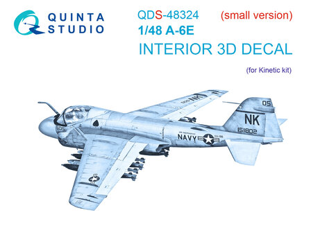 Quinta Studio QDS-48324 - A-6E 3D-Printed &amp; coloured Interior on decal paper (for Kinetic kit) - Small Version - 1:48