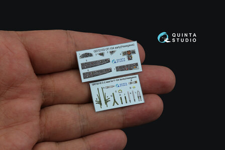 Quinta Studio QD72103 - CF-104 early 3D-Printed &amp; coloured Interior on decal paper (for Hasegawa kit) - 1:72