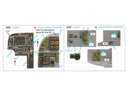 Quinta Studio QDS-48379 - Bristol Beaufort Mk.I 3D-Printed &amp; coloured Interior on decal paper (for ICM kit) - Small Version - 1:48