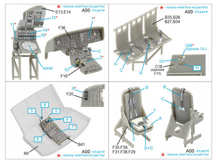 Quinta Studio QD48431 - Westland Sea King HU.5 3D-Printed &amp; coloured Interior on decal paper (for Airfix kit) - 1:48