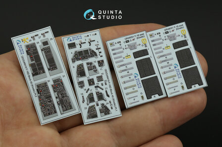 Quinta Studio QD48419 - F-16D block 40 3D-Printed &amp; coloured Interior on decal paper (for Kinetic 2022 tool kit) - 1:48