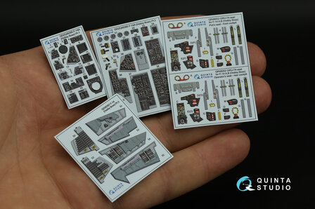 Quinta Studio QD48395 - F-14A 3D-Printed &amp; coloured Interior on decal paper (for Hobby Boss kit) - 1:48