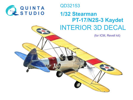 Quinta Studio QD32153 - Pt-17/N2S-3 Kaydet 3D-Printed &amp; coloured Interior on decal paper (for ICM kit) - 1:32