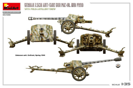 MiniArt 35400 - German 7,5cm Anti-Tank Gun Pak 40. Mid Prod - 1:35