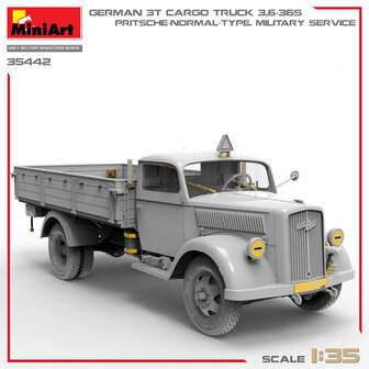 MiniArt 35442 - German 3T Cargo Truck 3,6-36S. Pritsche-Normal-Type Military Service - 1:35