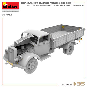 MiniArt 35442 - German 3T Cargo Truck 3,6-36S. Pritsche-Normal-Type Military Service - 1:35