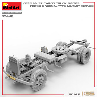 MiniArt 35442 - German 3T Cargo Truck 3,6-36S. Pritsche-Normal-Type Military Service - 1:35