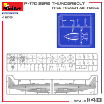 MiniArt 48015 - P-47D-28RE Thunderbolt Free French Air Force - Basic Kit - 1:48