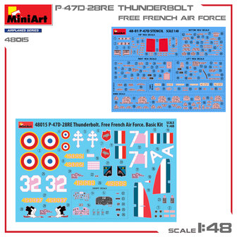 MiniArt 48015 - P-47D-28RE Thunderbolt Free French Air Force - Basic Kit - 1:48