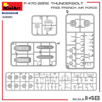 MiniArt 48015 - P-47D-28RE Thunderbolt Free French Air Force - Basic Kit - 1:48