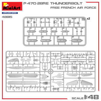 MiniArt 48015 - P-47D-28RE Thunderbolt Free French Air Force - Basic Kit - 1:48