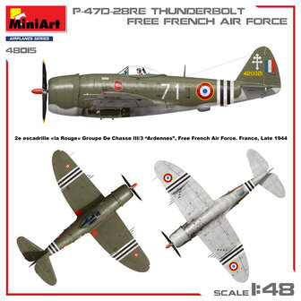 MiniArt 48015 - P-47D-28RE Thunderbolt Free French Air Force - Basic Kit - 1:48