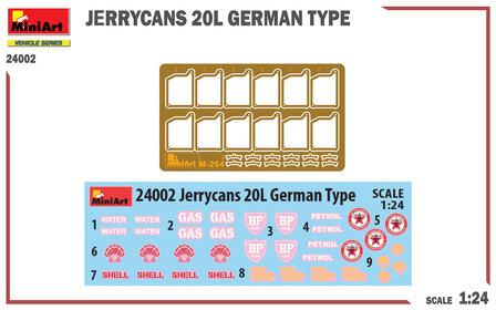 MiniArt 24002 - Jerrycans 20L German Type - 1:24