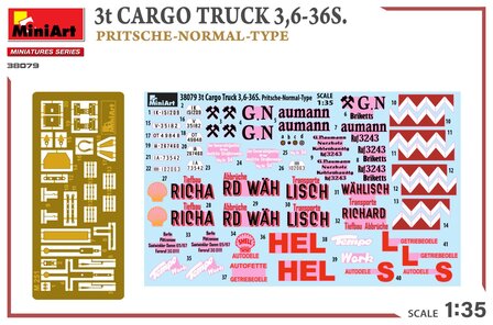 MiniArt 38079 - 3T Cargo Truck 3,6-36S. Pritsche-Normal-Type - 1:35