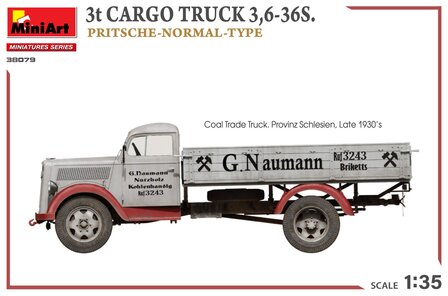 MiniArt 38079 - 3T Cargo Truck 3,6-36S. Pritsche-Normal-Type - 1:35