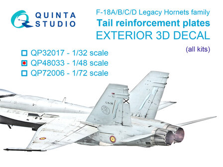 Quinta Studio QP48033 - F/A-18A/B/C/D tail reinforcement plates (all kits) - 1:48