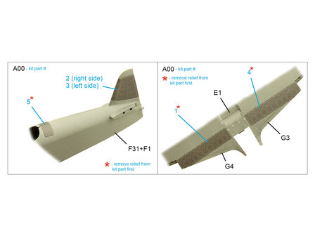 Quinta Studio QP48031 - Yak-9T Flaps and panels (for Zvezda kit) - 1:48