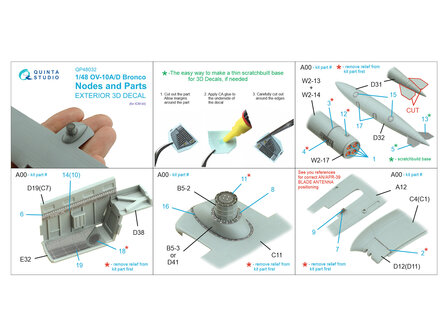 Quinta Studio QP48032 - OV-10A/D Bronco Nodes and Parts (for ICM kit) - 1:48