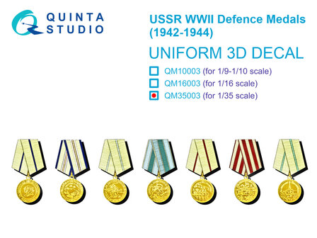 Quinta Studio QM35003 - USSR WWII Defence Medals (1942-1944) - 1:16