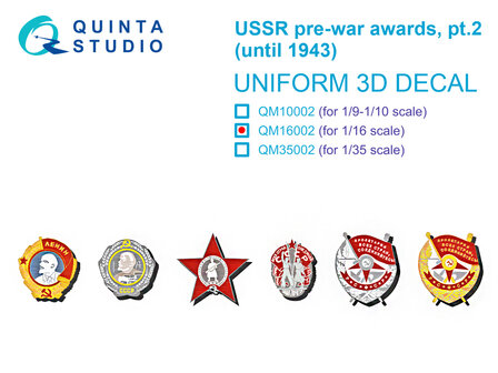 Quinta Studio QM16002 - USSR pre-war awards, pt2 (until 1943) - 1:16