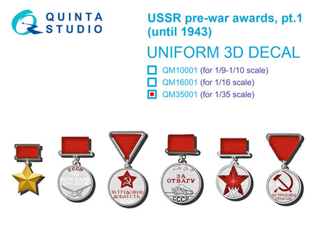 Quinta Studio QM35001 - USSR pre-war awards, pt1 (until 1943) - 1:16